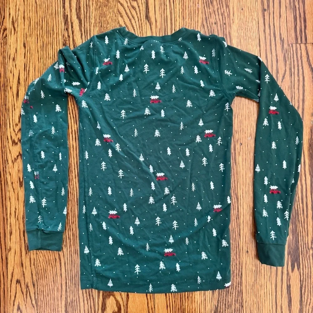 Hanna Andersson Hannasoft Christmas Pajama Top Size 10 NWOT Green Trees Holiday